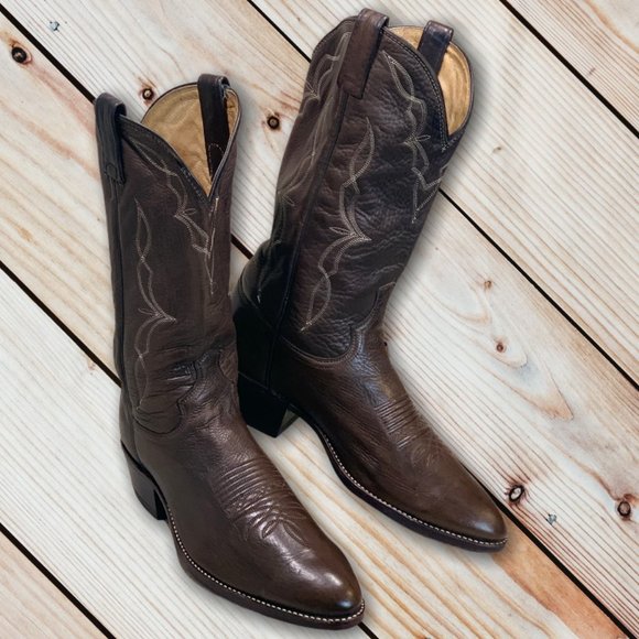 elk hide cowboy boots